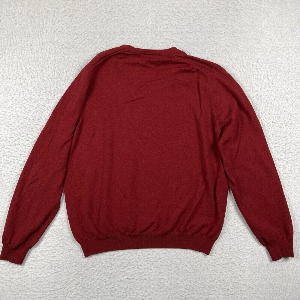Brooks Brothers Sweater Mens Large Red Stretch Merino Blend Vintage Hong‎ Kong
